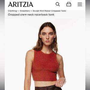 Aritzia Babaton Sculpt Knit Racer Cropped Tank